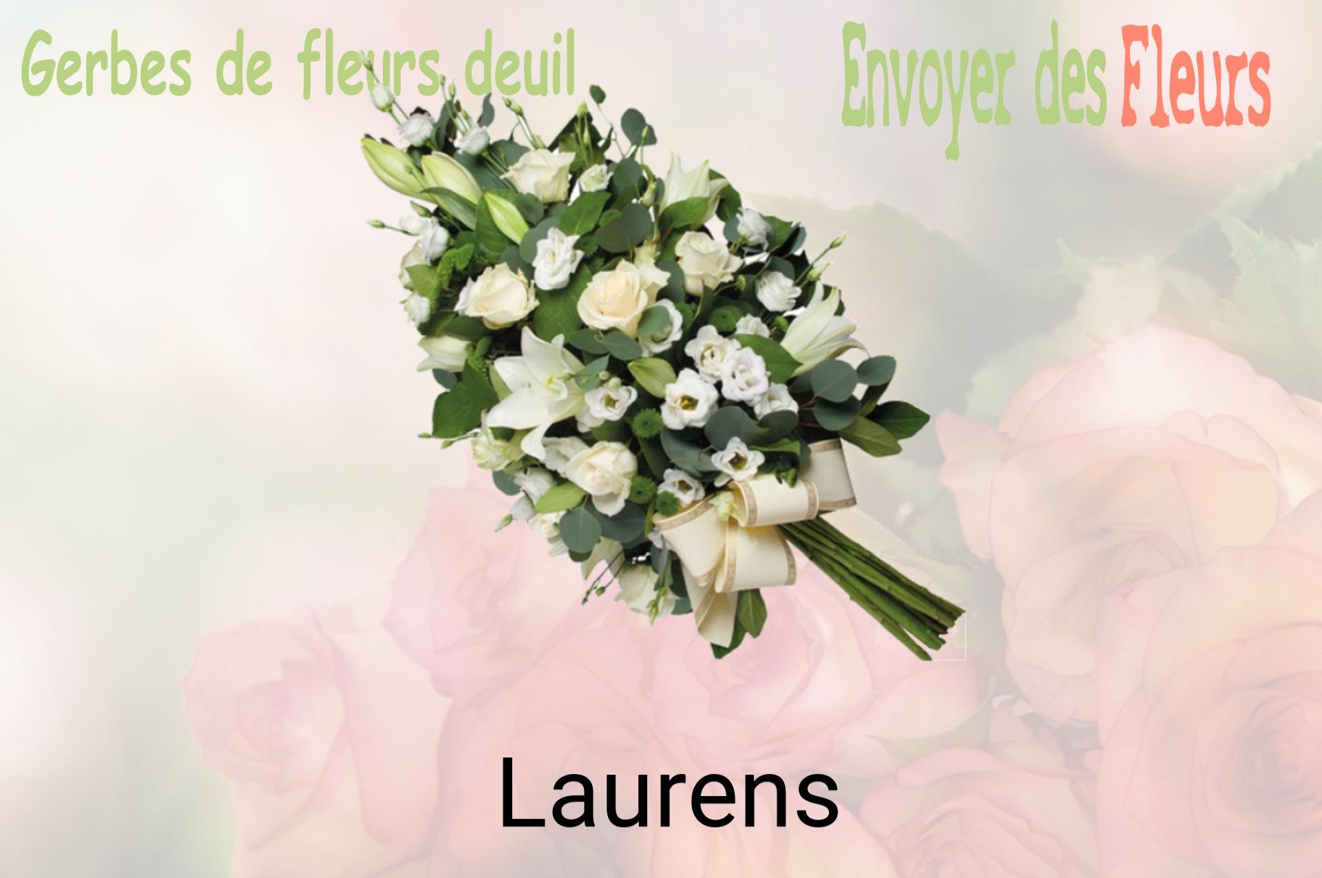 Gerbe de fleurs de deuil livrée à Laurens